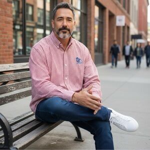 FRESNO STATE BULLDOGS/  Red Checkered Men's Shirt